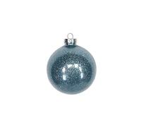 Gisela Graham Glass Christmas Bauble/Decoration 8cm - Blue Lurex