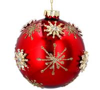 Gisela Graham Glass Christmas bauble with stars