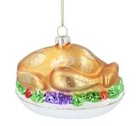Gisela Graham Glass Christmas Decoration Roast Turkey Dinner