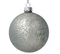 Gisela Graham Glass Christmas Tree Bauble 8cm - Silver Antiqued Matt
