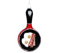 Gisela Graham Glass Frying Pan w Bacon/Eggs Decoration