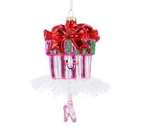 Gisela Graham Glass Gift In A Tutu Christmas Decoration