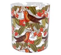 Gisela Graham Glass Night Light Candle Holder Pot Robin