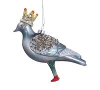 Gisela Graham Glass Pigeon Christmas Tree Decoration