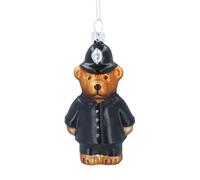 Gisela Graham Glass Policeman Teddy Hanging Decoration