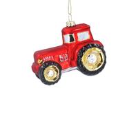 Gisela Graham Glass Red Tractor Christmas Decoration
