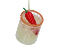 Gisela Graham Glass Spicy Margarita Cocktail Christmas Tree Hanging Decoration, 7cm