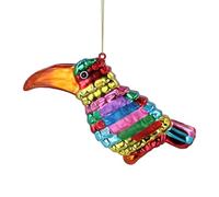 Gisela Graham Glass Toucan Christmas Tree Hanging Decoration, Multicoloured, 14cm