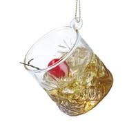 Gisela Graham Glass Whisky Sour Cocktail Hanging Christmas Decoration