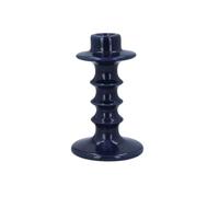 Gisela Graham Glazed Ceramic Hooped Candlestick, 14cm, Candle Holder (Blue)