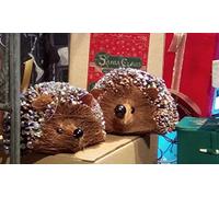 GISELA GRAHAM Glittered Twig Hedgehog Christmas Decoration Large