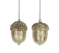 Gisela Graham : Gold Acorn Decorations (set of 2)
