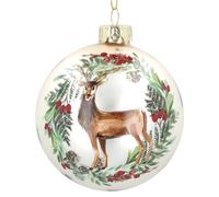 Gisela Graham Gold Christmas Bauble with Stag Design