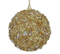 Gisela Graham Gold Crushed Glitter Poly Ball Christmas Bauble Decoration