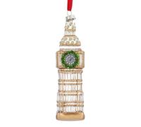 Gisela Graham Gold Glass Big Ben Christmas Tree Decoration, 14cm