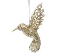 Gisela Graham Gold Glitter Acrylic Hummingbird Decoration