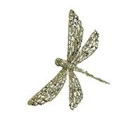 Gisela Graham Gold Glitter Dragonfly Christmas Decoration 18cm