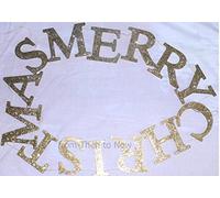 Gisela Graham Gold Glitter Merry Christmas Wooden Garland