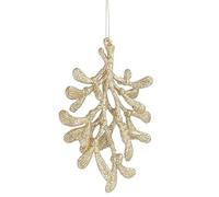 Gisela Graham Gold Glitter Mistletoe Branch Tree Hanging Decoration