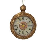 Gisela Graham Gold Pocket Watch Christmas Tree Decoration, Resin, 9cm