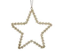 Gisela Graham Gold Sparkle Metal Cut Out Star Decoration- large