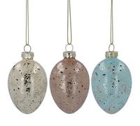 Gisela Graham Gold Speckled Glass Egg Easter Decoration