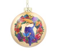 Gisela Graham Gold Toucan Glass Bauble Christmas Decoration