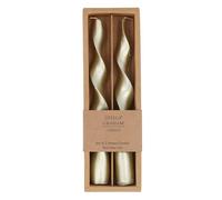Gisela Graham Gold Twisted Dinner Candles, Paraffin Wax, Set of 2, 22cm