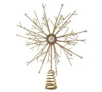 Gisela Graham Gold Wire Twig & Pearl Tree Top Star - 30cm