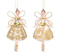 Gisela Graham Golden Ballet Fairy Ornaments - Set of Two