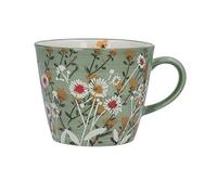 Gisela Graham Green Ceramic Mug with Daisy Design