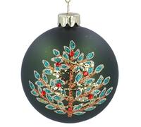 Gisela Graham Green Christmas Bauble with Glitter Tree