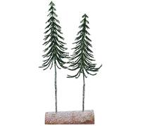 Gisela Graham Green Christmas Trees on Log Display, Artificial Tree Arrangement (2 Trees)