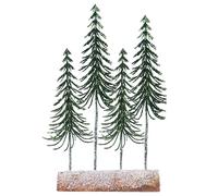 Gisela Graham Green Christmas Trees on Log Display, Artificial Tree Arrangement (4)
