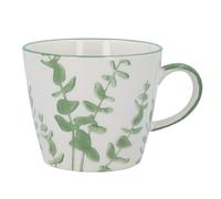 Gisela Graham Green Eucalyptus Design Stoneware Mug, 300ml