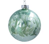 Gisela Graham Green Pearl Glass Bauble, Snowdrop Design, 8cm
