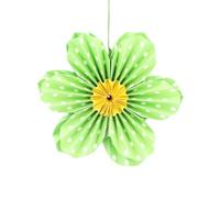 Gisela Graham Green Polka Dot Paper Flower Hanging Decoration, medium