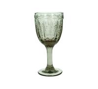 Gisela Graham Green Pressed Glass Wine Goblet,18cm, 230ml
