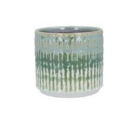 Gisela Graham Green Reactive Glaze Stoneware Plant Pot Cover, Small, 14cm x 12.5cm