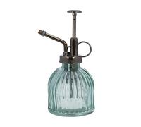 Gisela Graham Green Ribbed Glass Plant Mister Spray Bottle, Vintage Style Water Sprayer