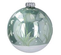 Gisela Graham Green Snowdrop Christmas Bauble, 10cm, Glass