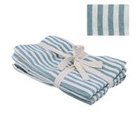 Gisela Graham Green Striped Cotton Napkins, 40cm, Pack of 4
