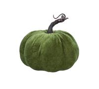 Gisela Graham Green Velvet Pumpkin, Halloween Autumn Decoration, small