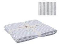 Gisela Graham Grey and White Striped Fabric Tablecloth, 160cm x 250cm