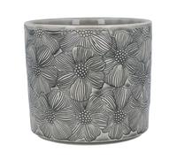 Gisela Graham Grey Ceramic Floral Pattern Indoor Plant Pot, Large