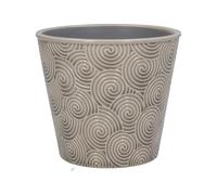 Gisela Graham Grey Spiral Stoneware Plant Pot Cover, Large