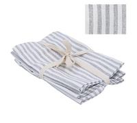 Gisela Graham Grey Striped Cotton Napkins, 40cm, Pack of 4
