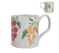 Gisela Graham Heirloom Tomato Stoneware Mug, 300ml, White with Red and Orange Tomato Pattern