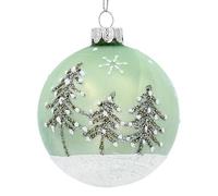 Gisela Graham Ice Greeb Bauble with Trees