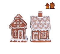 Gisela Graham Iced LED Gingerbread House Orn, Med
